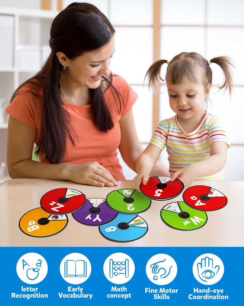 Coogam Interactive Alphabet Spinning Card for Toddler