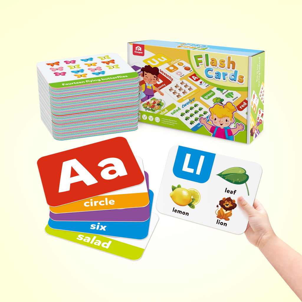 Coogam Sight Words Learning Flashcards for Toddlers, 101Pcs ABC Alphabet  Math Numbers Vocabulary Flashcards Counting Word Educational Toy for