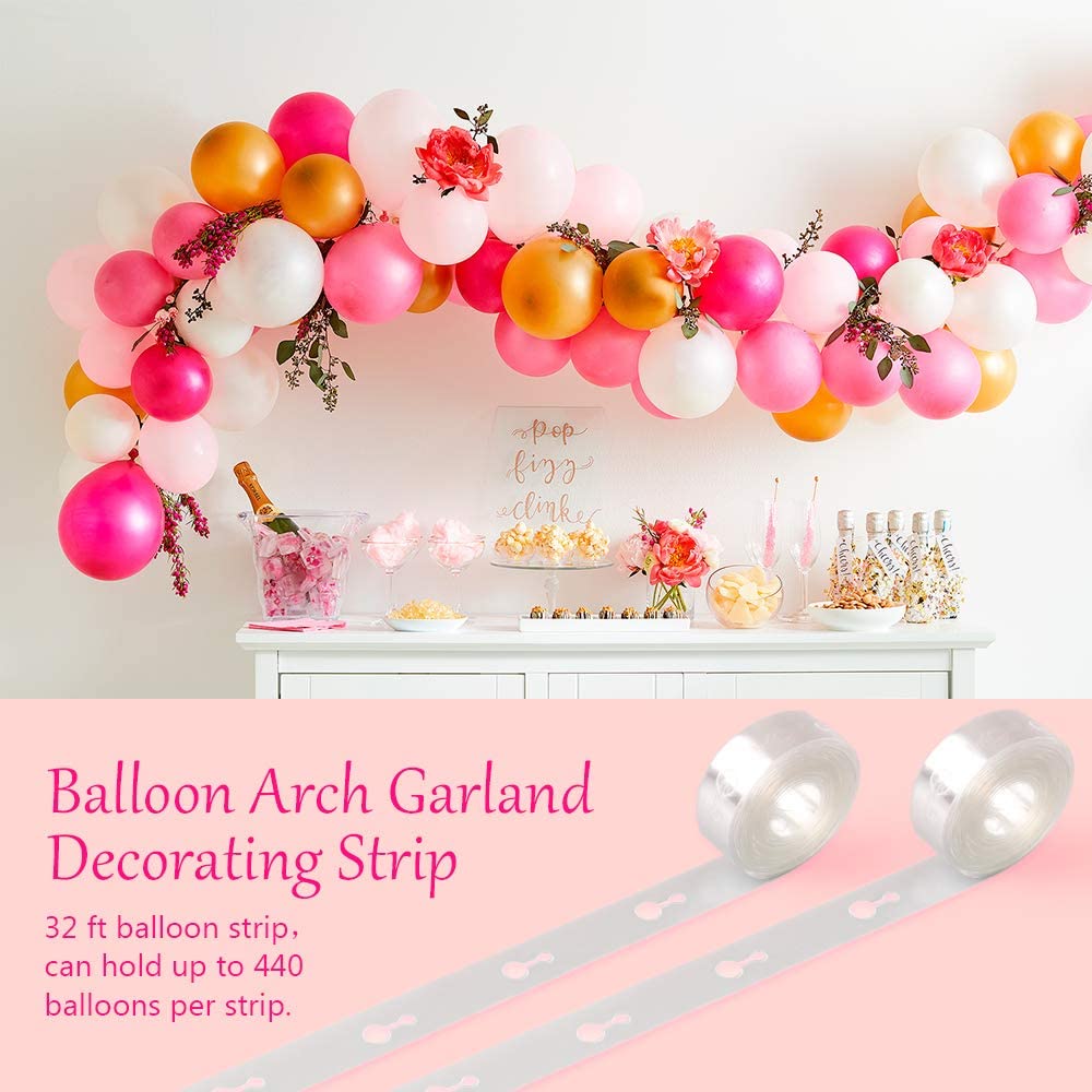 4 pcs Balloon Arch Strip Kit for Garland, 65.5 Feet Balloon Tape