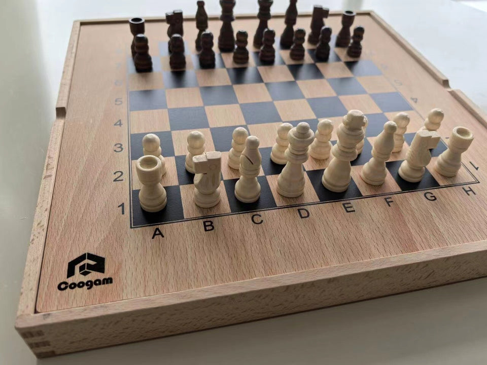 Coogam Wooden Chess Games Toy Gift for kiddos Coogam