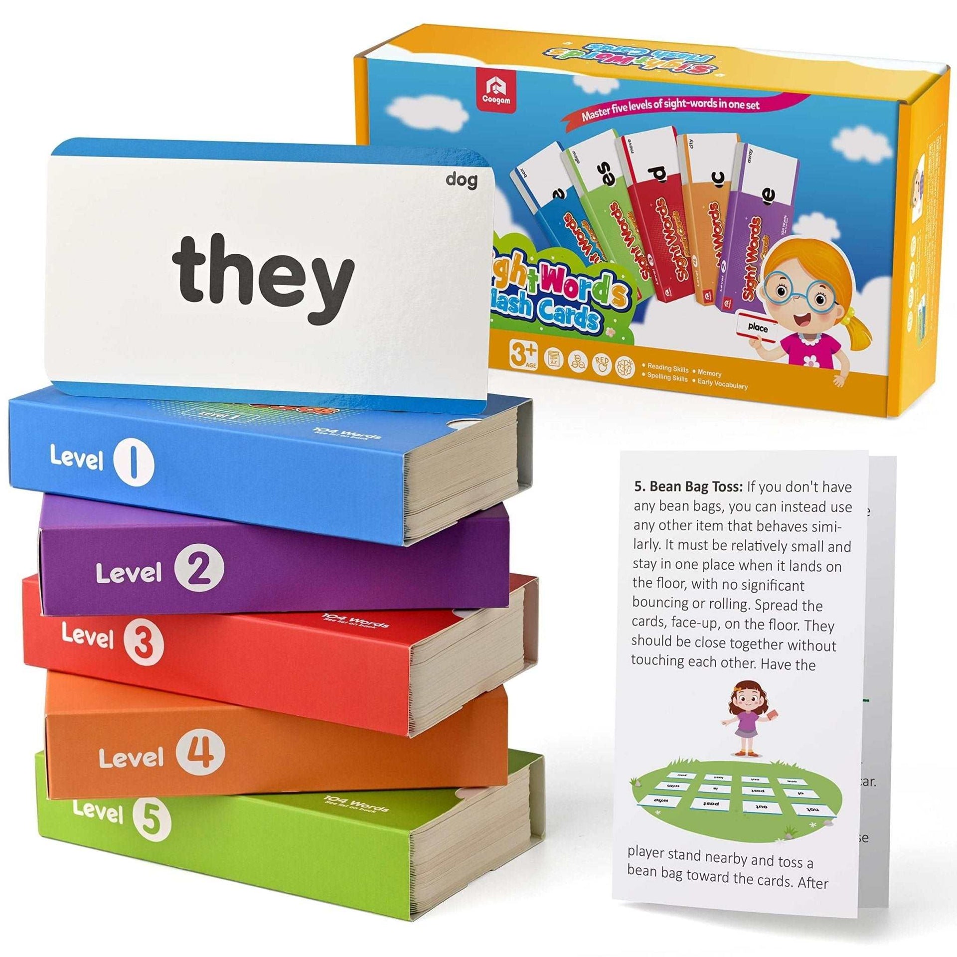 520 Sight Words Learning Vocabulary Flash Cards
