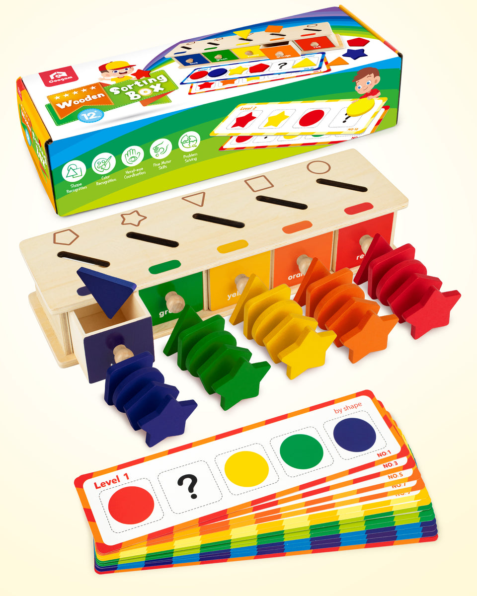 Coogam Wooden Color Shape Sorting Puzzle