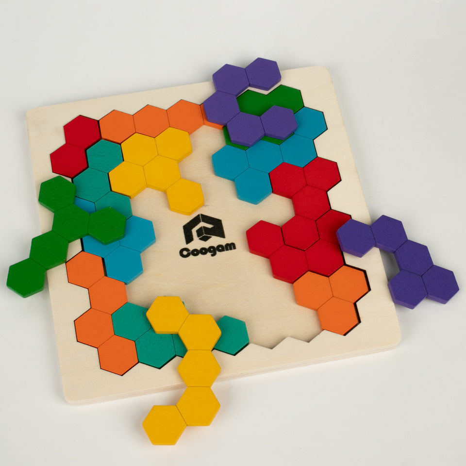Coogam Wooden Hexagon Puzzle