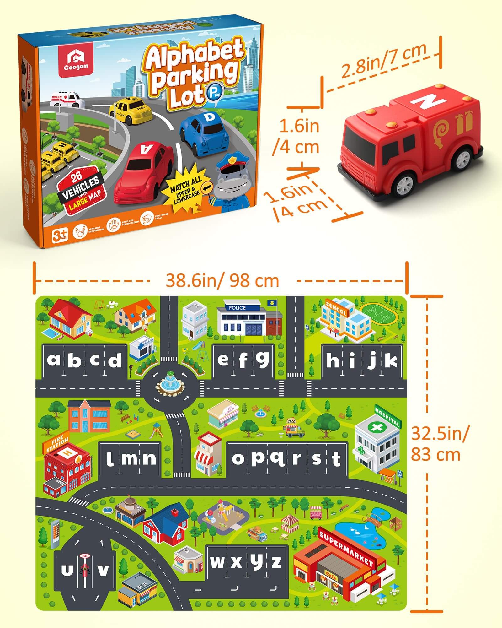 Pull Back Car With Play Mat Preschool Letter Matching Game Coogam Pull back car with play mat preschool letter matching game coogam