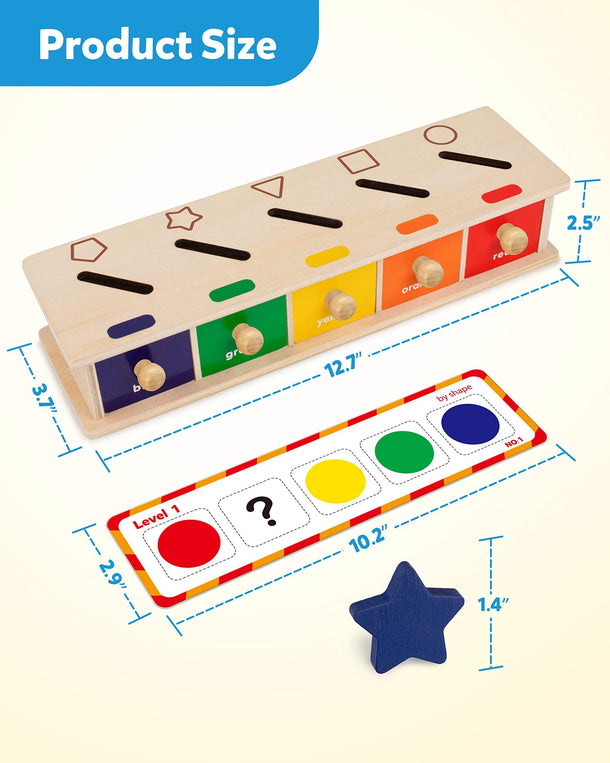 Wooden Color Shape Sorting Box Game – Coogam
