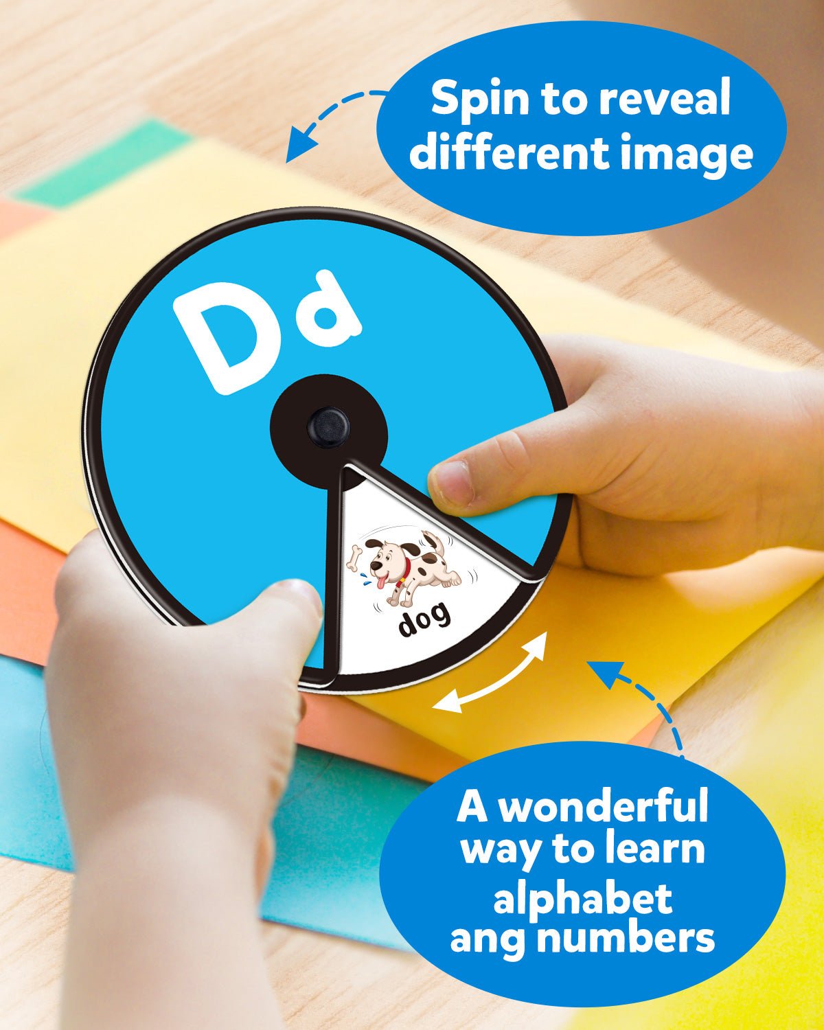 Interactive Alphabet Spinning Card for Toddler – Coogam