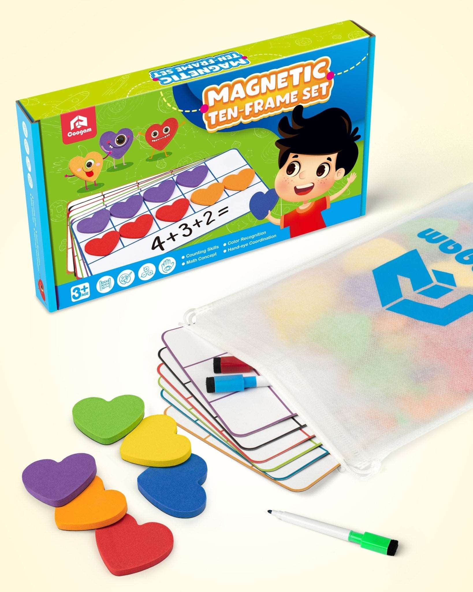 Magnetic Ten Frames Math Manipulative for Kids – Coogam