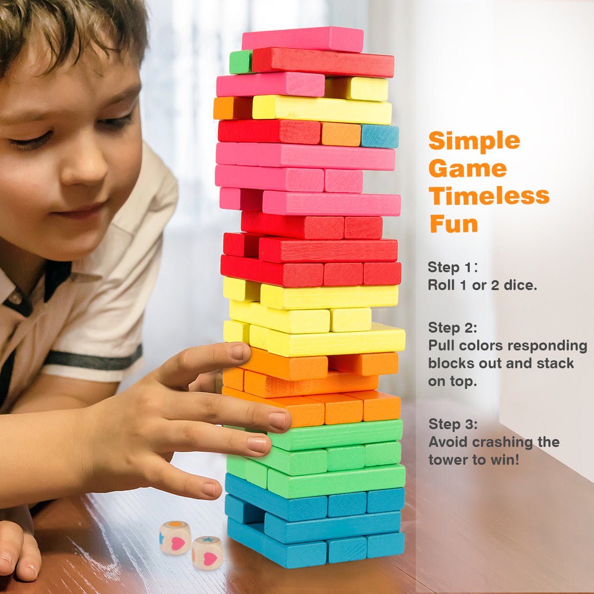 wooden blocks stacking game
