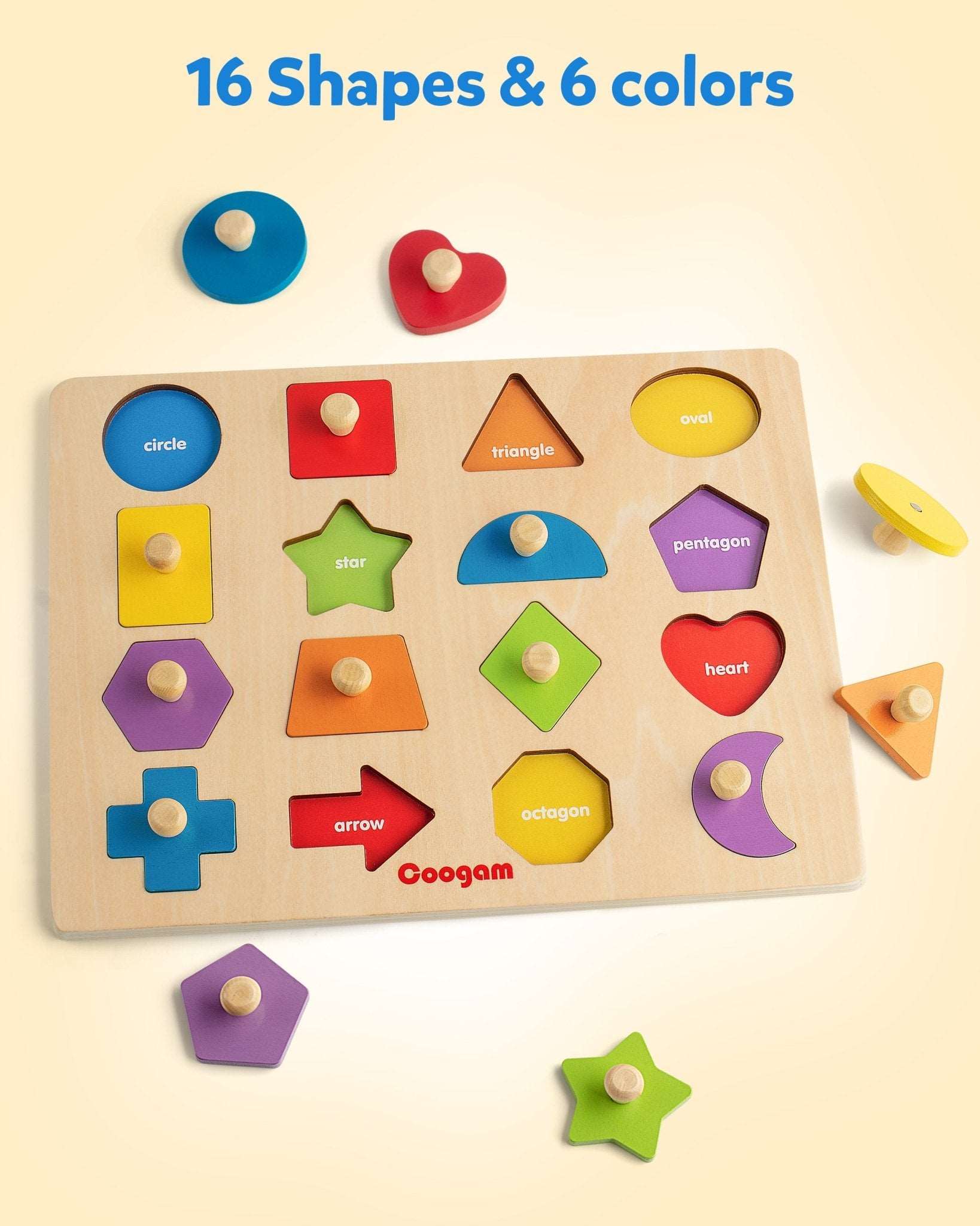 Wooden Shape Color Matching Puzzle – Coogam