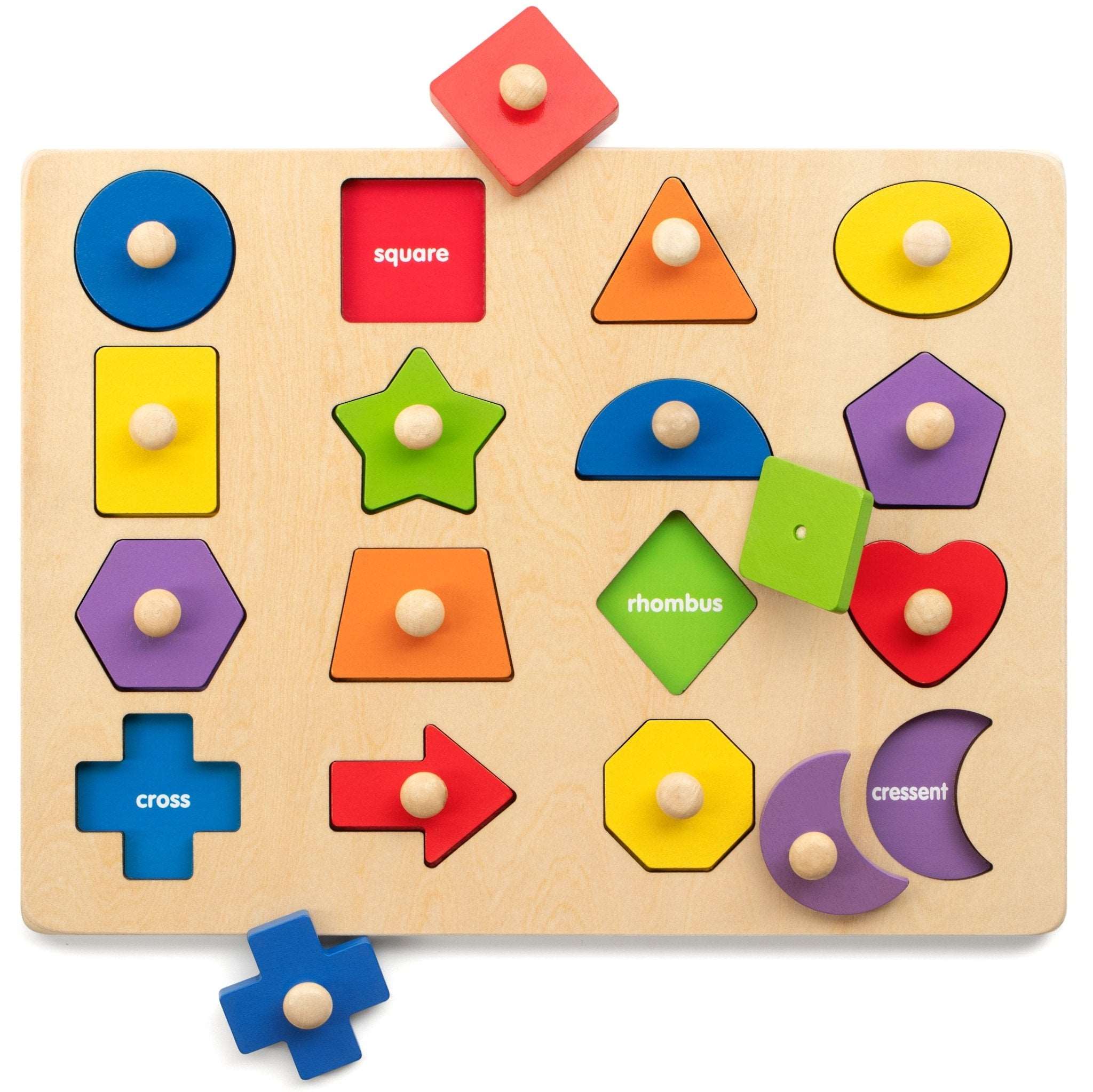 Shape Color Match Wooden Shape Color Matching Puzzle – Coogam