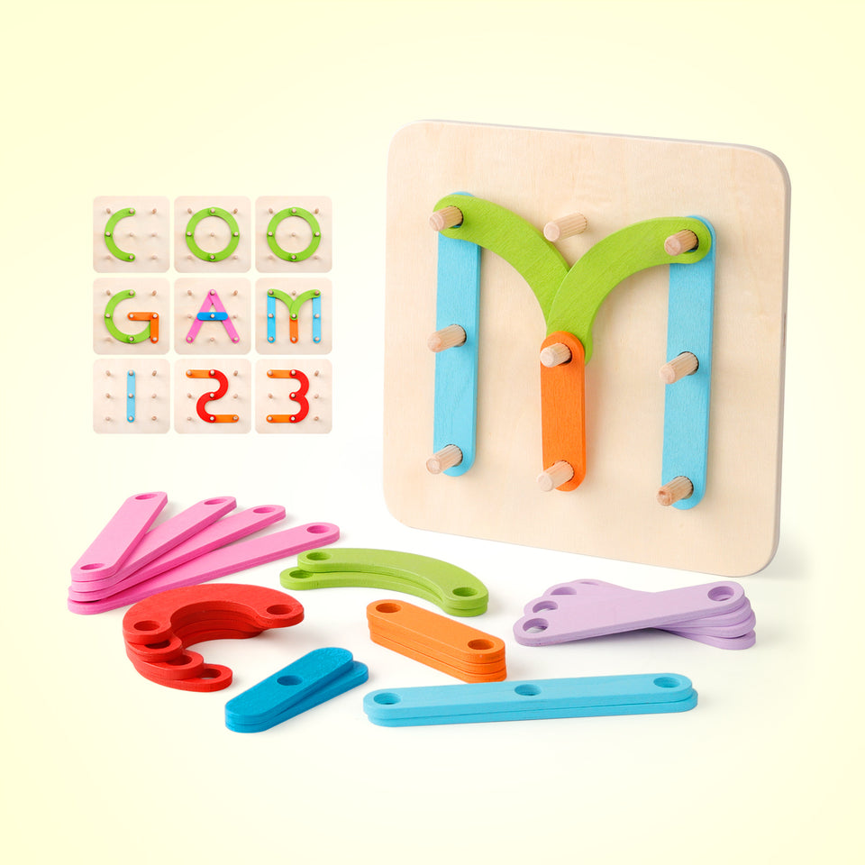 Wooden Letter Number Construction Puzzle
