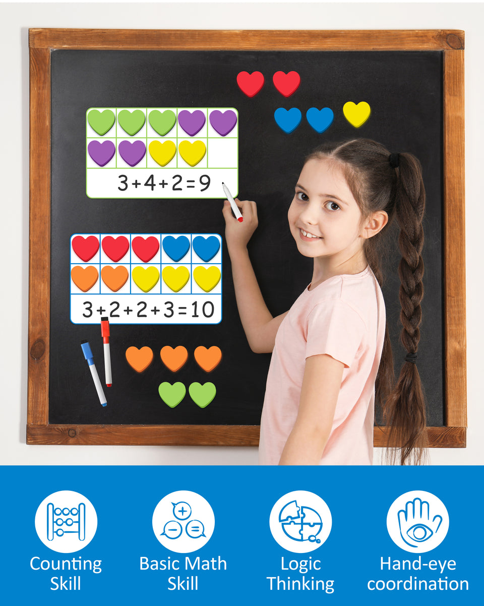 Coogam Magnetic Ten Frames Math Manipulative for Kids