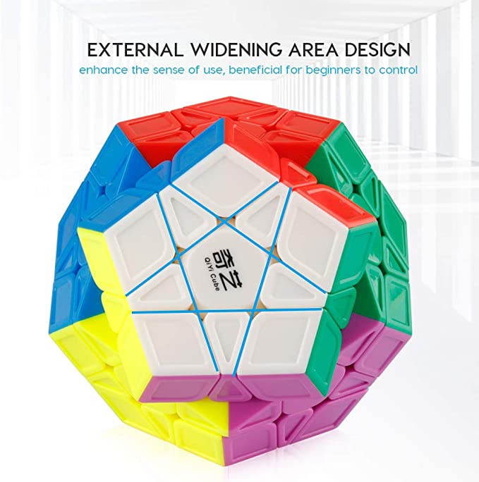 Coogam Qiyi Megaminx Cube Sculpted Stickerless 3x3 Pentagonal Dodecahedron Speed Cube Puzzle Toy (Qiheng S Version)