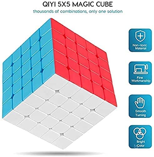 Coogam Qiyi 5x5 Speed Cube Stickerless Puzzle Toy (Qizheng S Version)