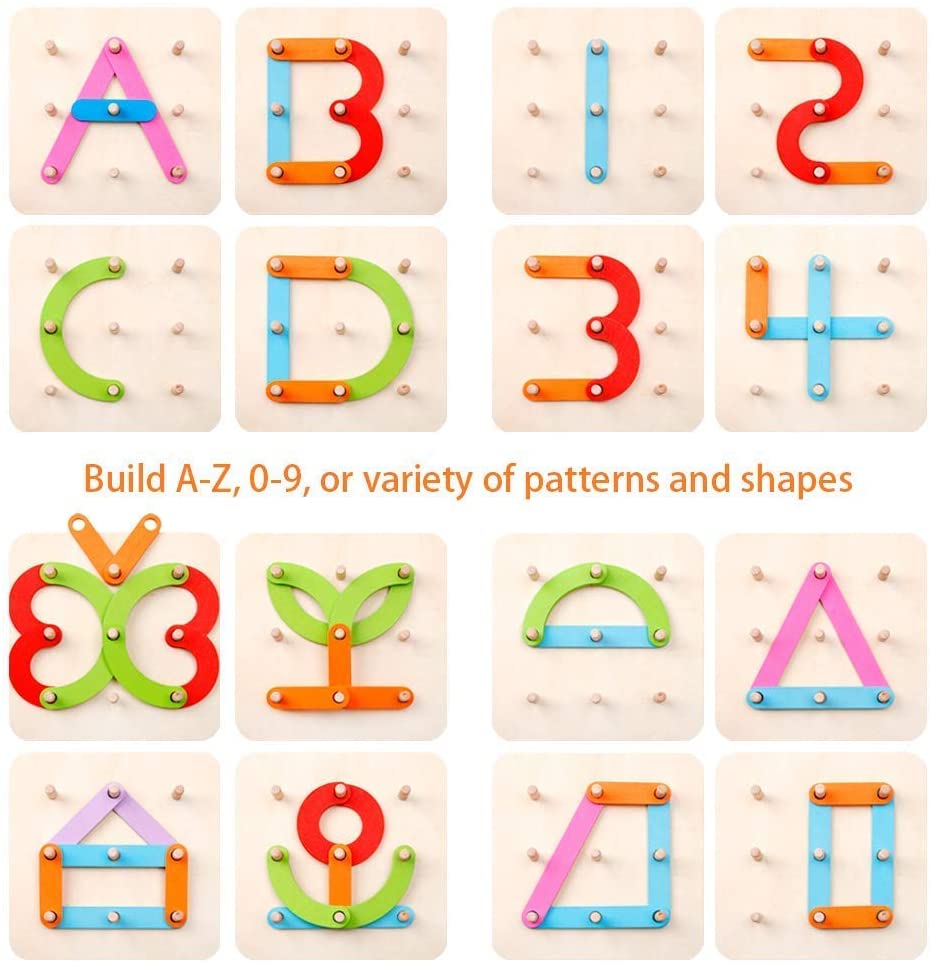 Wooden Letter Number Construction Puzzle