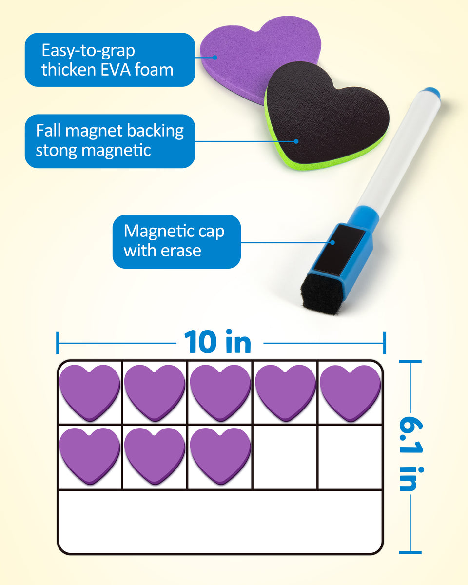 Coogam Magnetic Ten Frames Math Manipulative for Kids