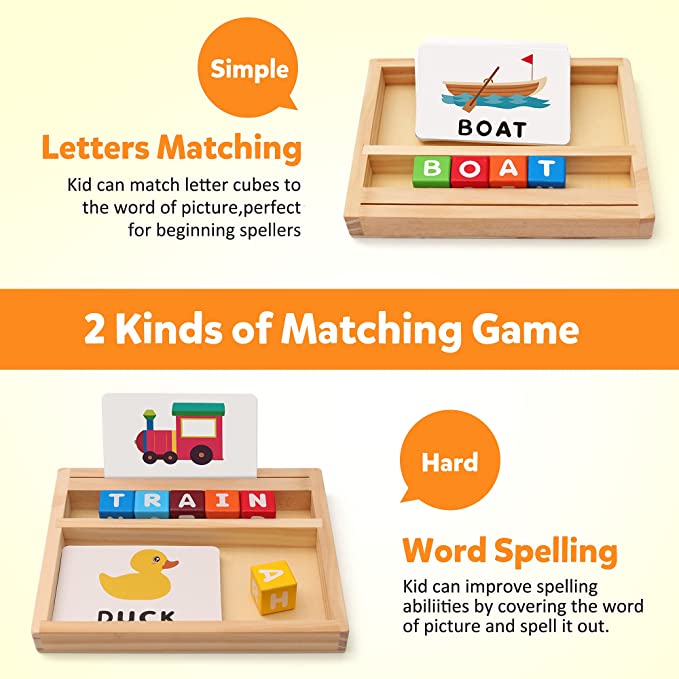Coogam Wooden Blocks Spelling Game