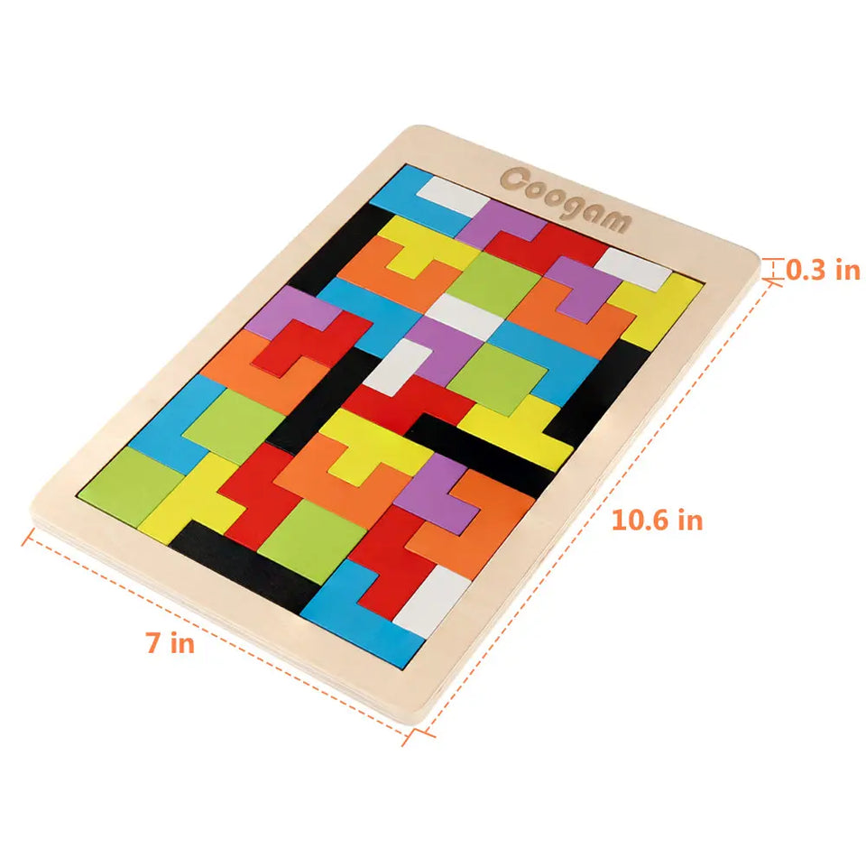 Wooden Blocks Puzzle Brain Teasers Toy – Coogam