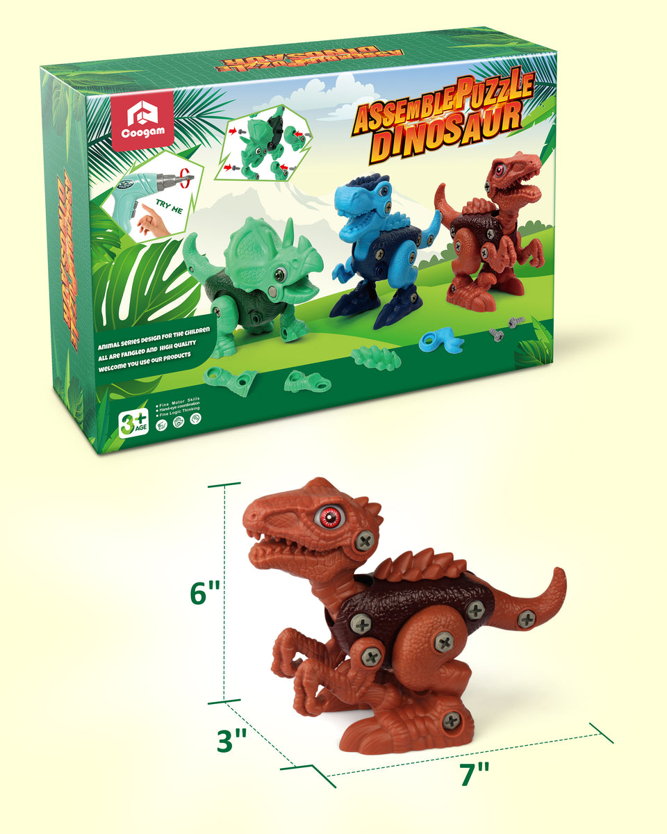 Coogam Take Apart Dinosaur Construction Toys 3 Pack