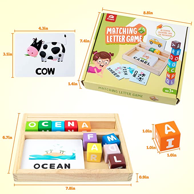 Coogam Wooden Blocks Spelling Game